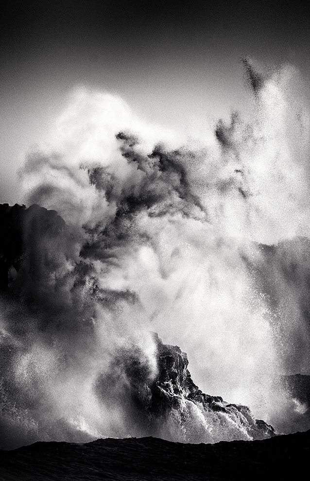 water splashing on the rocks